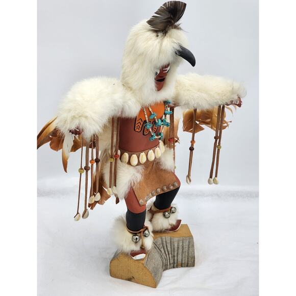 Kachina Eagle Dance Figurine Native American Art Signed IMSB Southwestern 17" - Picture 12 of 16